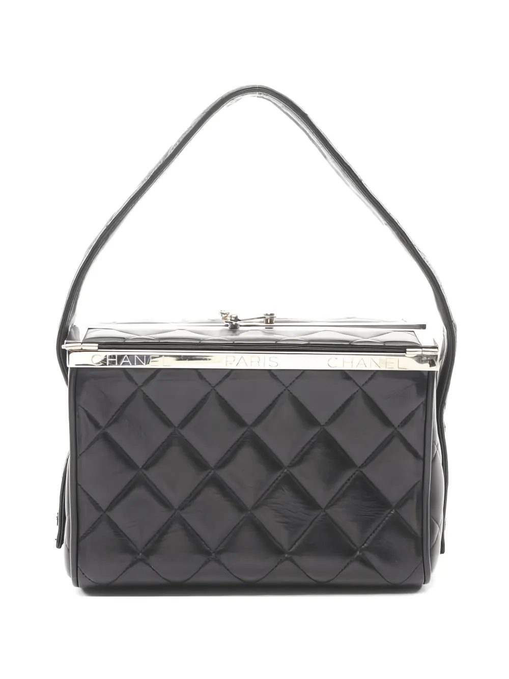 CHANEL Pre-Owned 2000s diamond-quilting lambskin tote bag - Nero