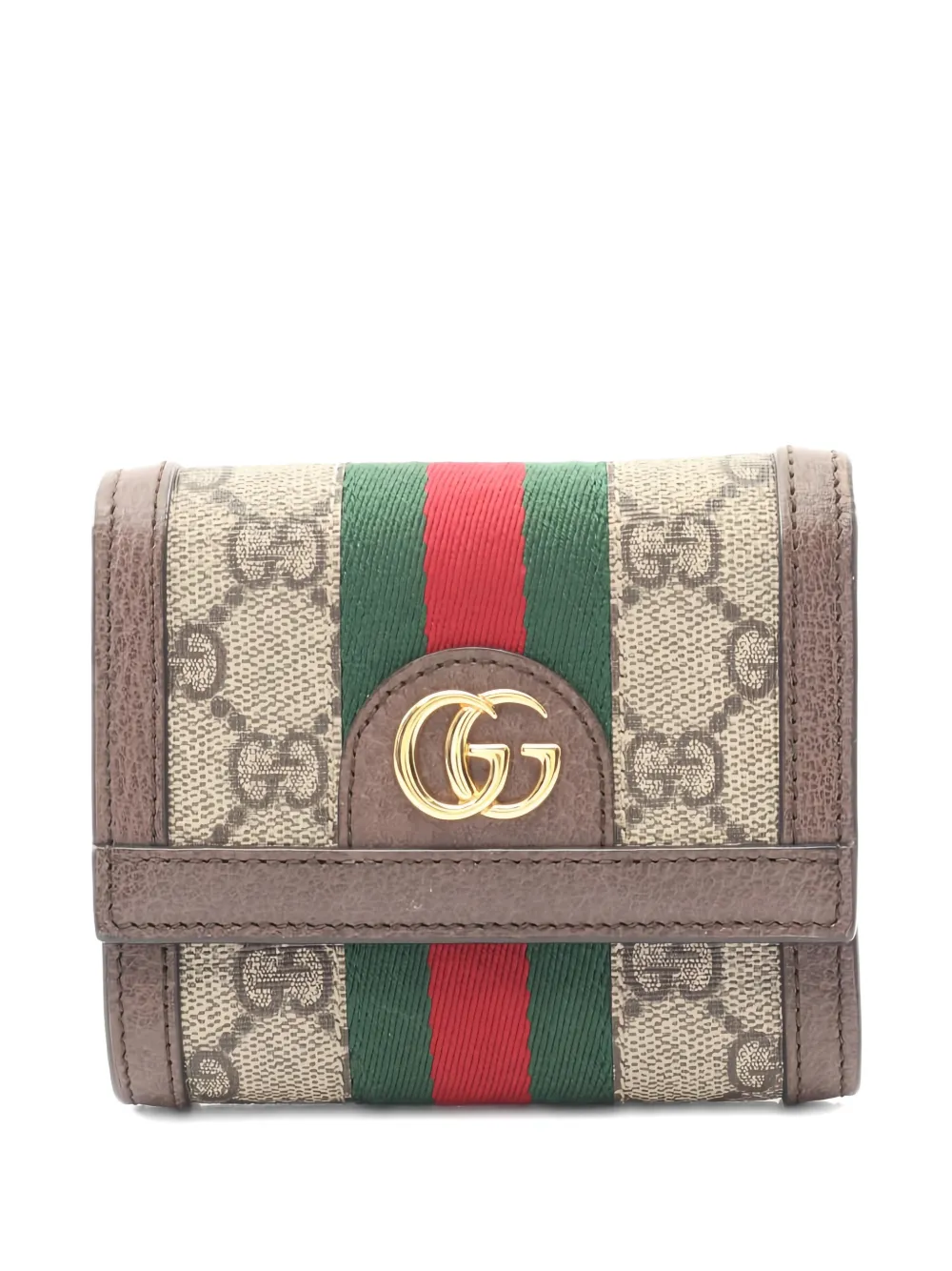 Pre-owned Gucci 2010s Ophidia Trifold Wallet In Brown