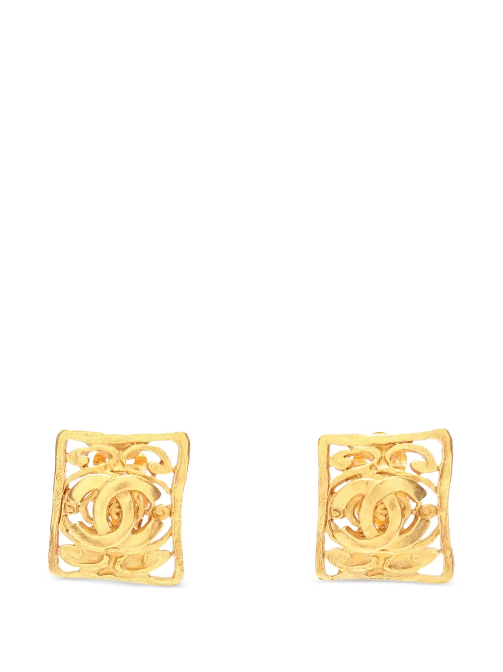 CHANEL Pre-Owned 1986-1988 coco mark earrings - Gold