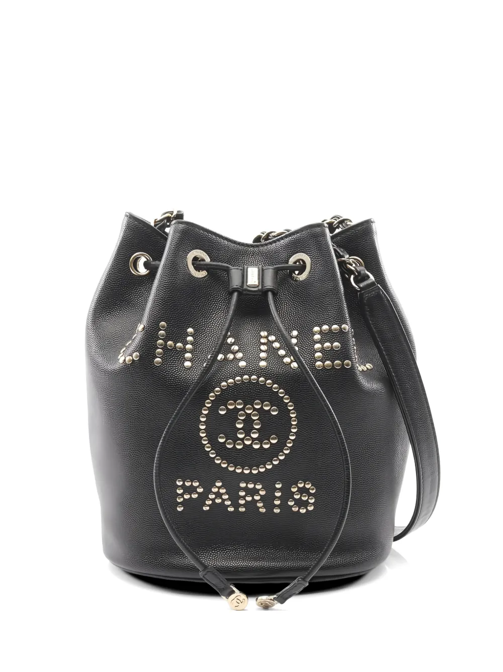 CHANEL Pre-Owned 2019 chain bucket bag - Nero