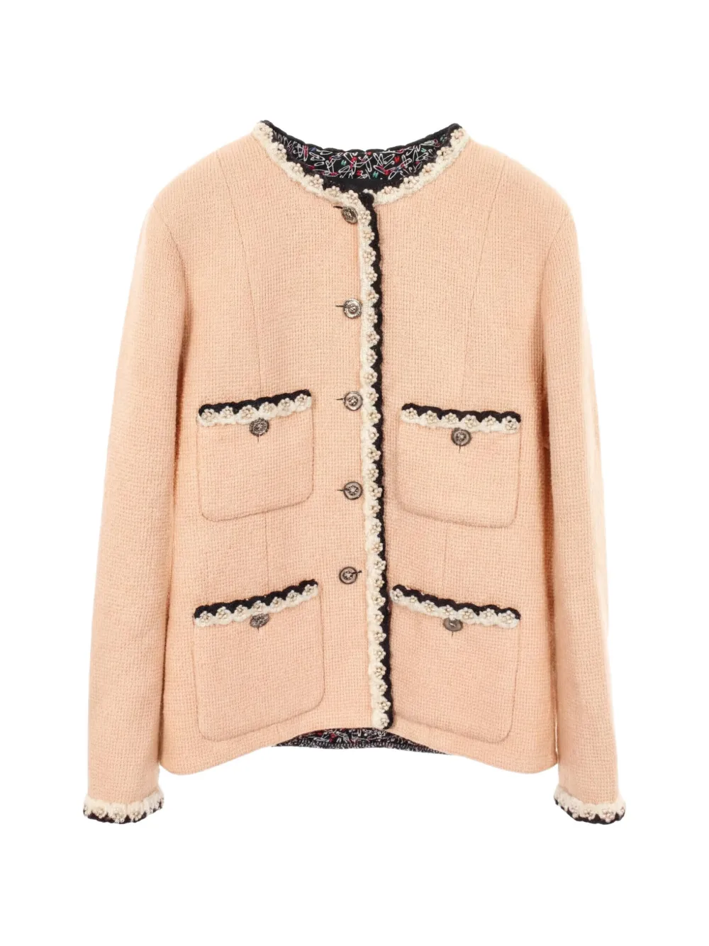 CHANEL Pre-Owned Giacca in tweed con bottoni anni '80 - Toni neutri