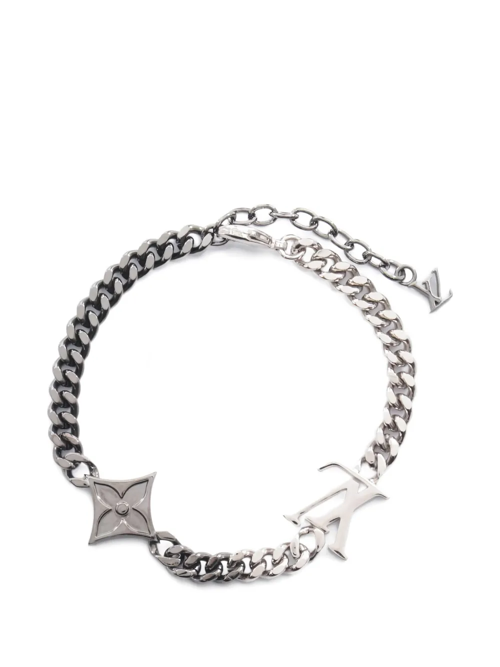 Louis Vuitton Pre-Owned 2025 Instinct logo-charm bracelet - Argento