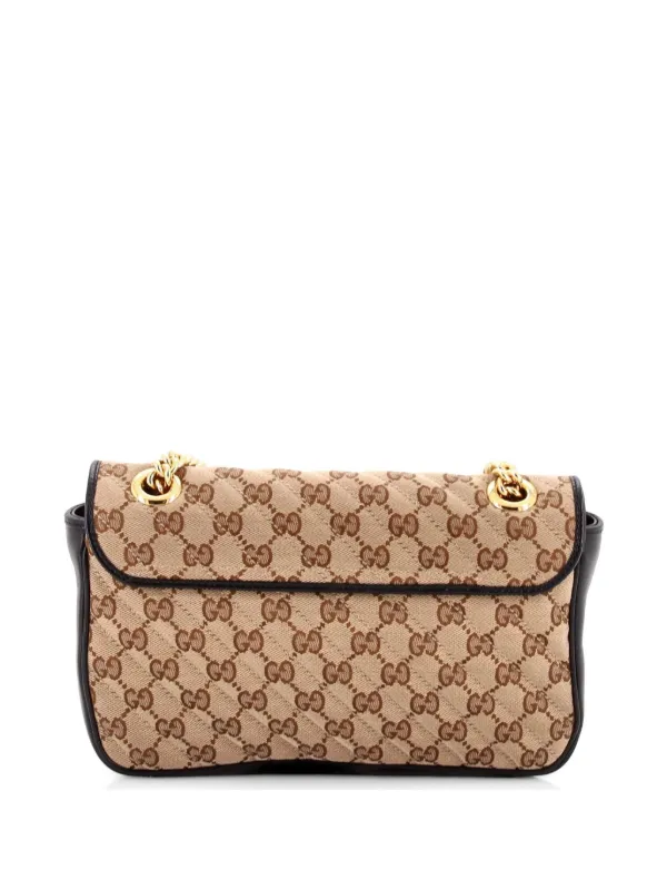 Gucci Pre-Owned GGマーモント フラップ ダイアゴナル キルティング GG 