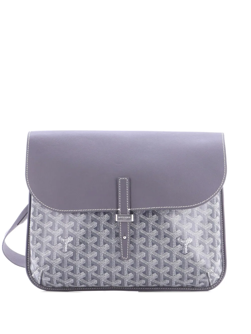 Goyard Pre-Owned Coursier Messenger Bag Coated Canvas and Leather crossbody bag - Grigio