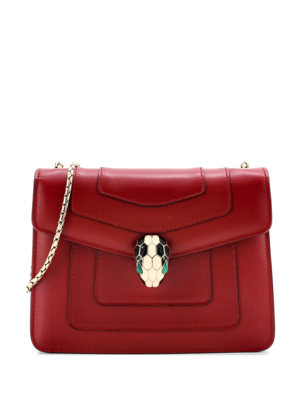 Bvlgari Pre-Owned Serpenti Forever Square Shoulder Bag Leather Small crossbody bag - Red