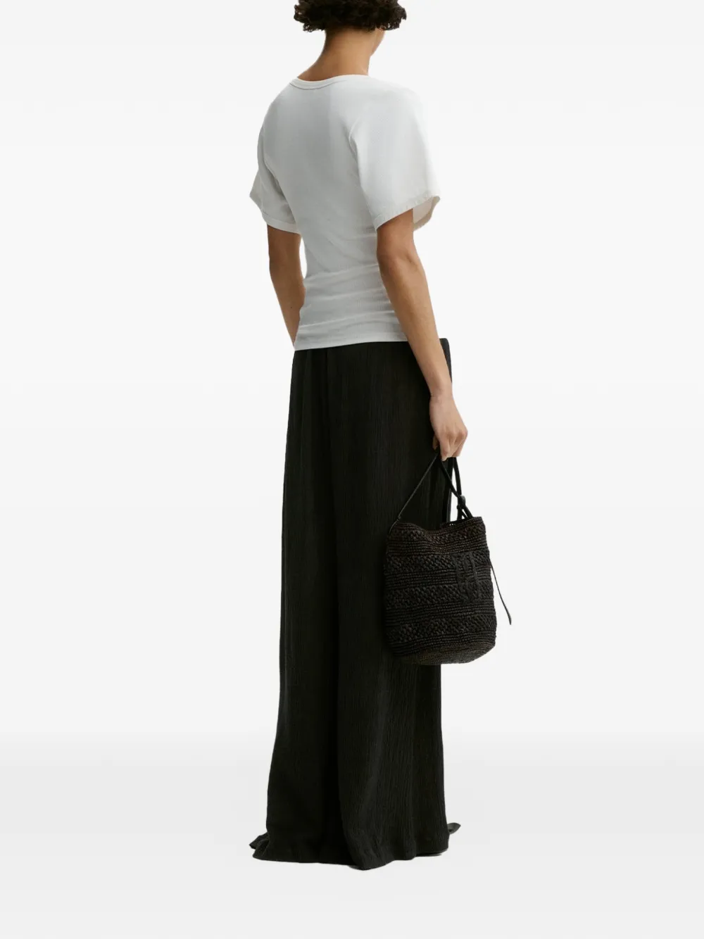 By Malene Birger Pisca broek met trekkoordtaille en gekreukte afwerking Zwart