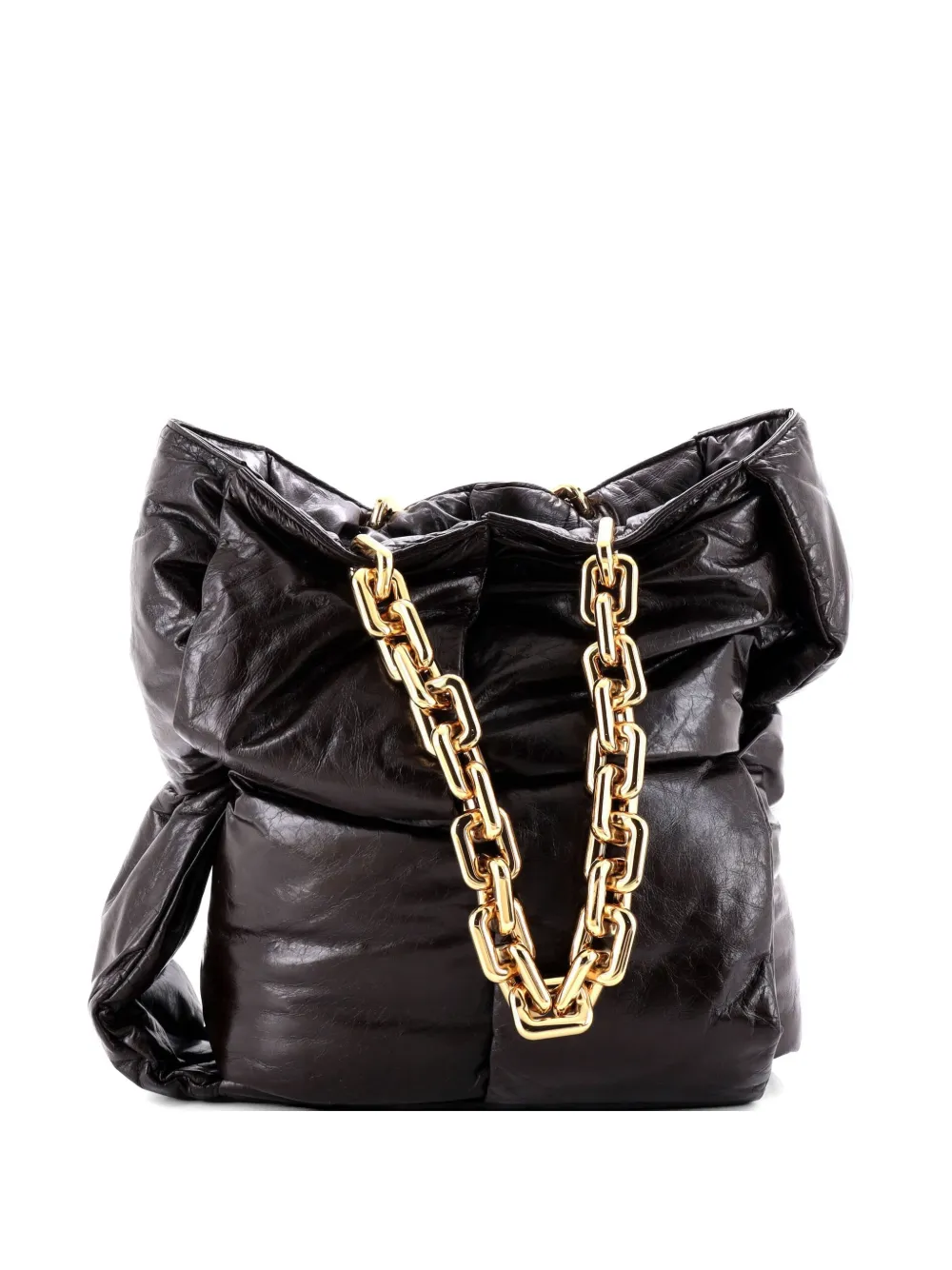 Bottega Veneta Pre-Owned Puffy Chain Padded Maxi Intrecciato Leather tote bag - Marrone