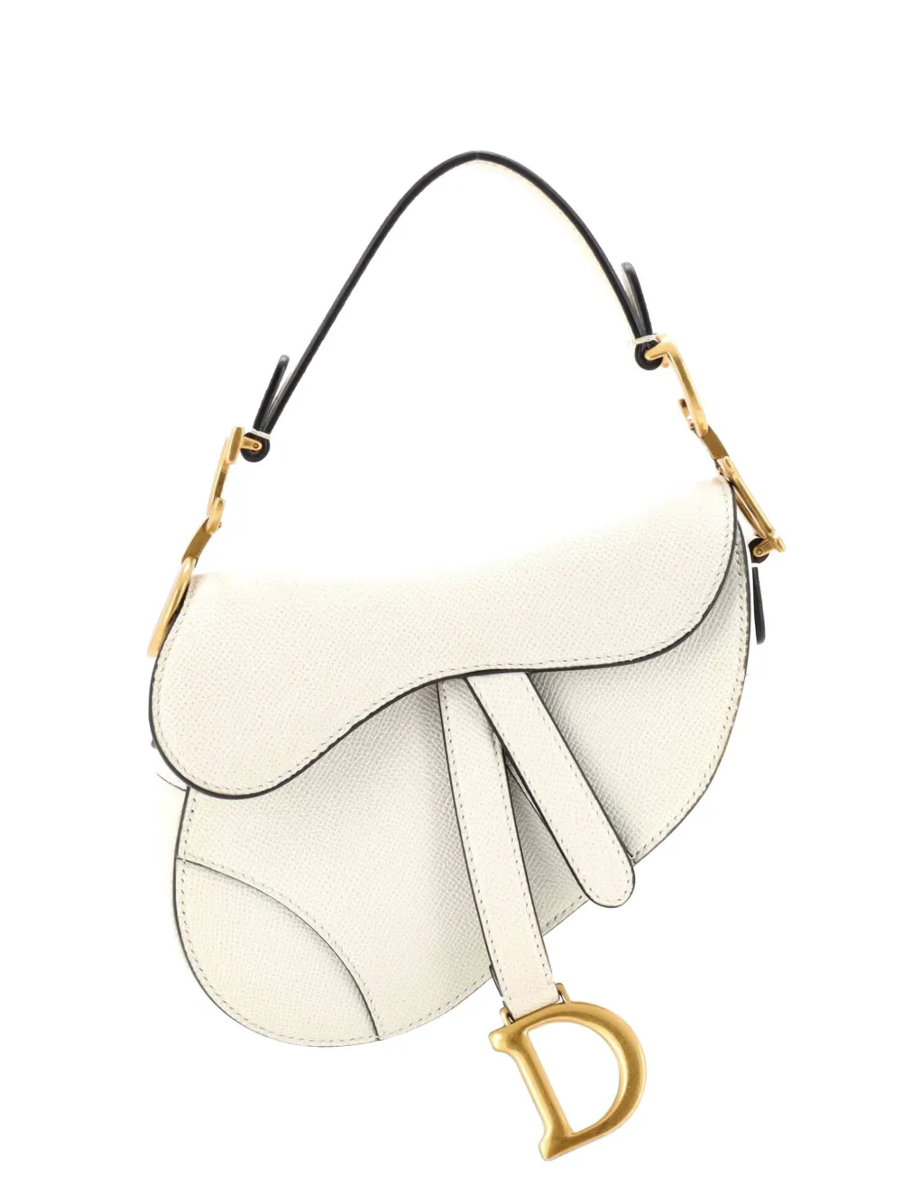 Christian Dior Pre-Owned Saddle Handbag Leather Mini shoulder bag - Bianco