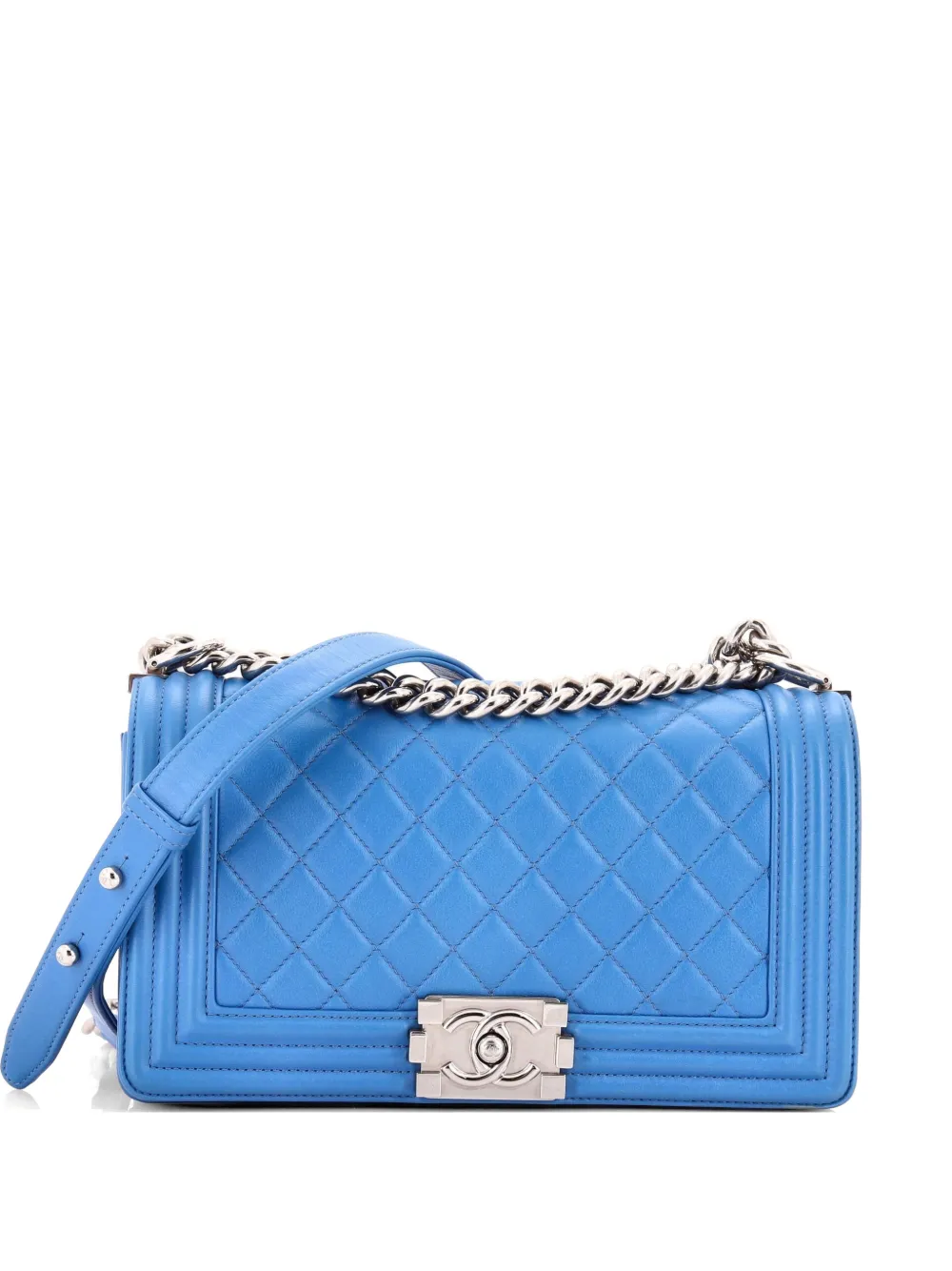 CHANEL Pre-Owned Boy Flap Bag Quilted Calfskin Old Medium shoulder bag - Blu