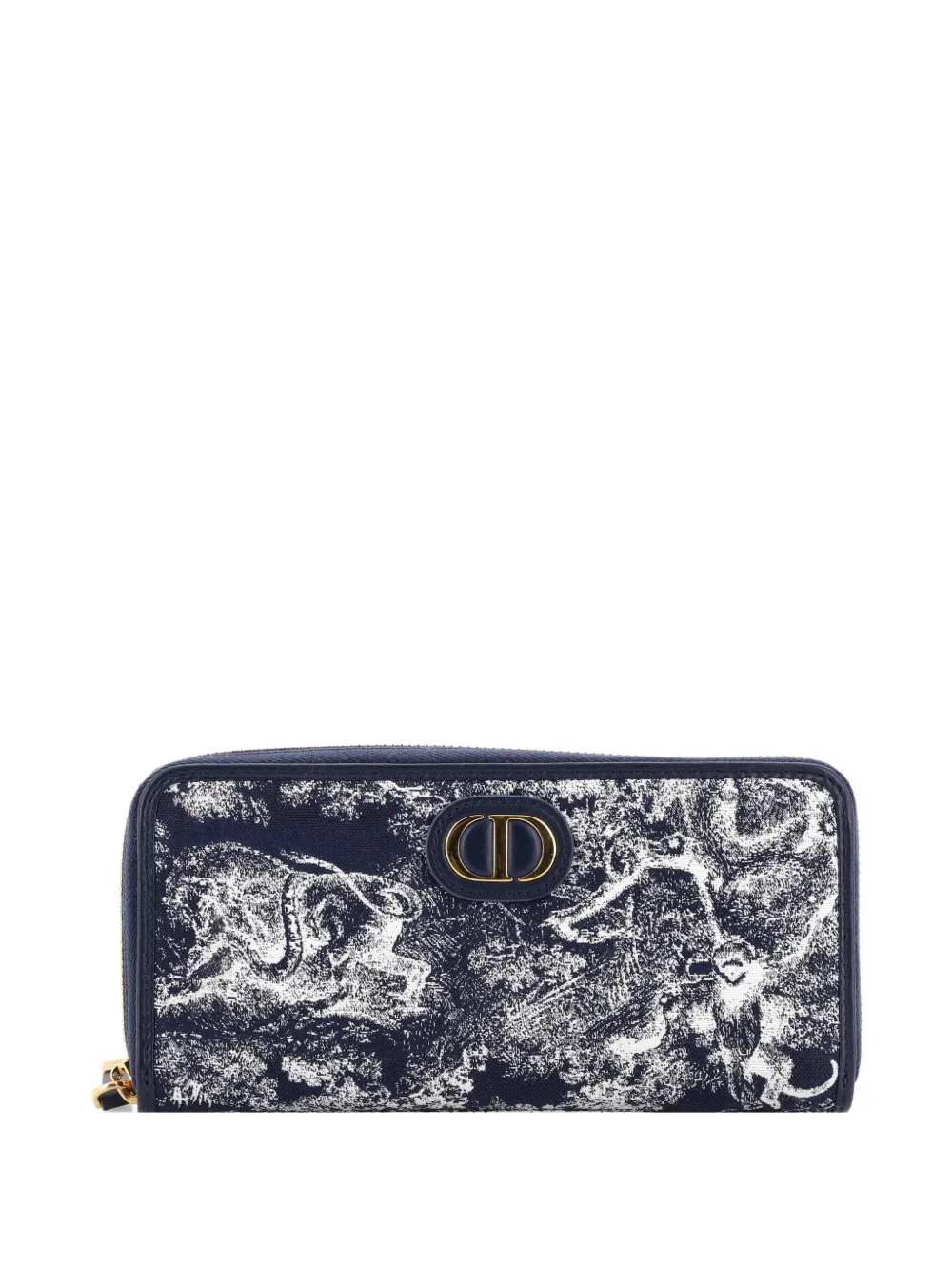 Christian Dior Pre-Owned 30 Montaigne Voyageur Wallet Toile de Jouy Reverse Jacquard Long small wallets - Blau