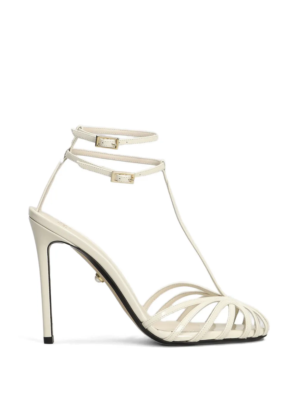 Alevì Stella cage-strap stiletto-heel leather sandals Wit