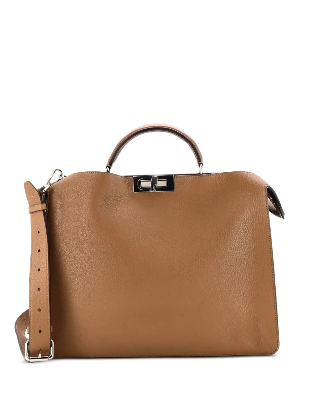 Fendi Pre-Owned Peekaboo ISeeU Briefcase Leather Medium satchel - Marrone