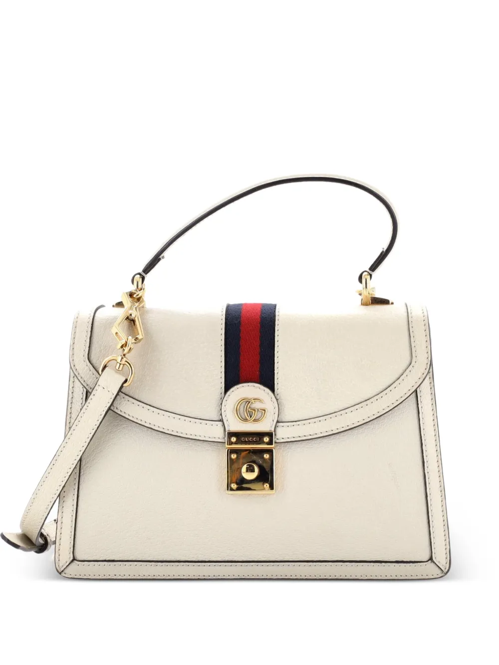 Gucci Pre-Owned Ophidia Flap Top Handle Bag Leather Small satchel - Bianco