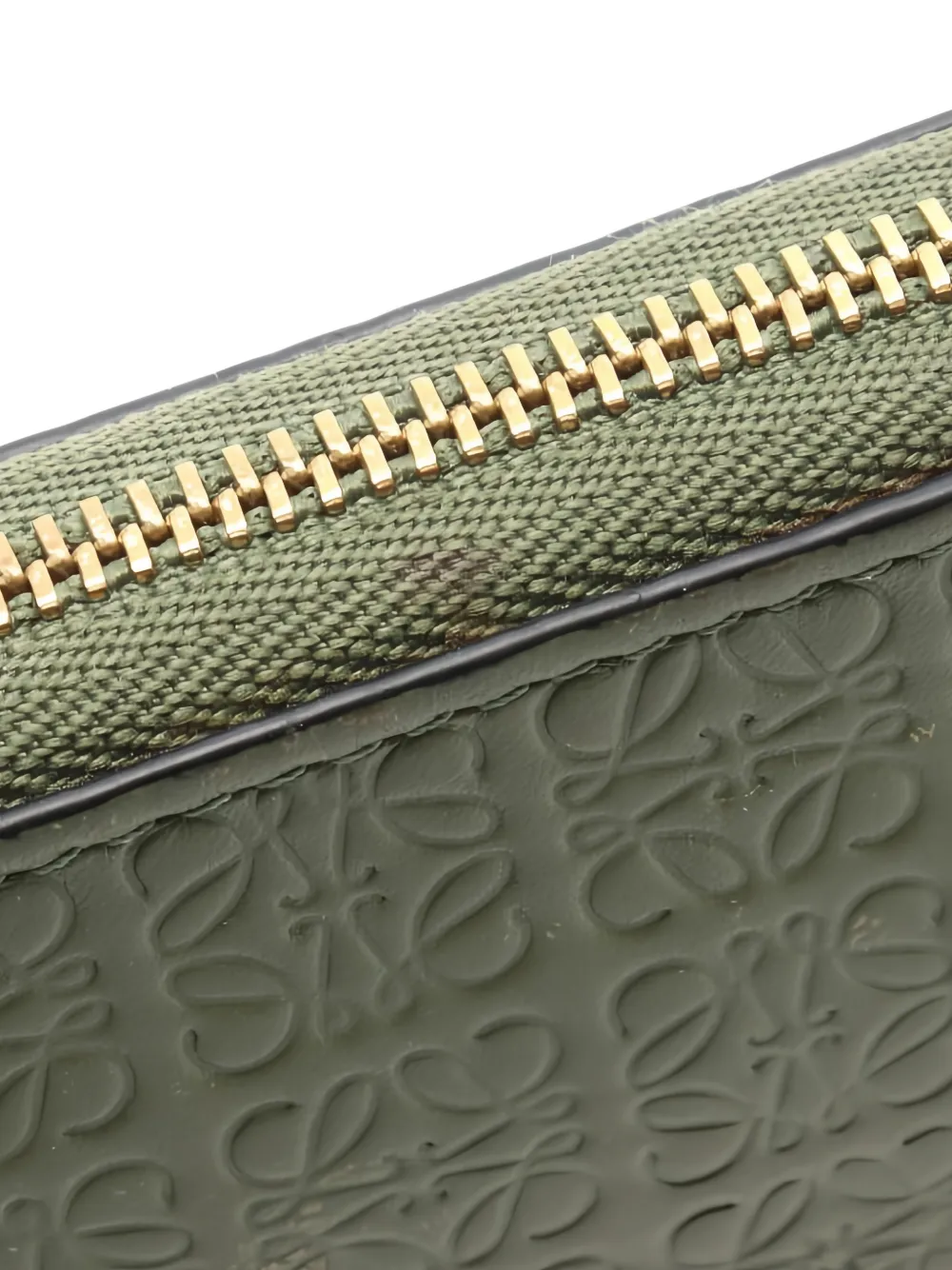 Loewe Pre-owned 2000s Repeat Anagram Zip Long Wallet in Green, view 5