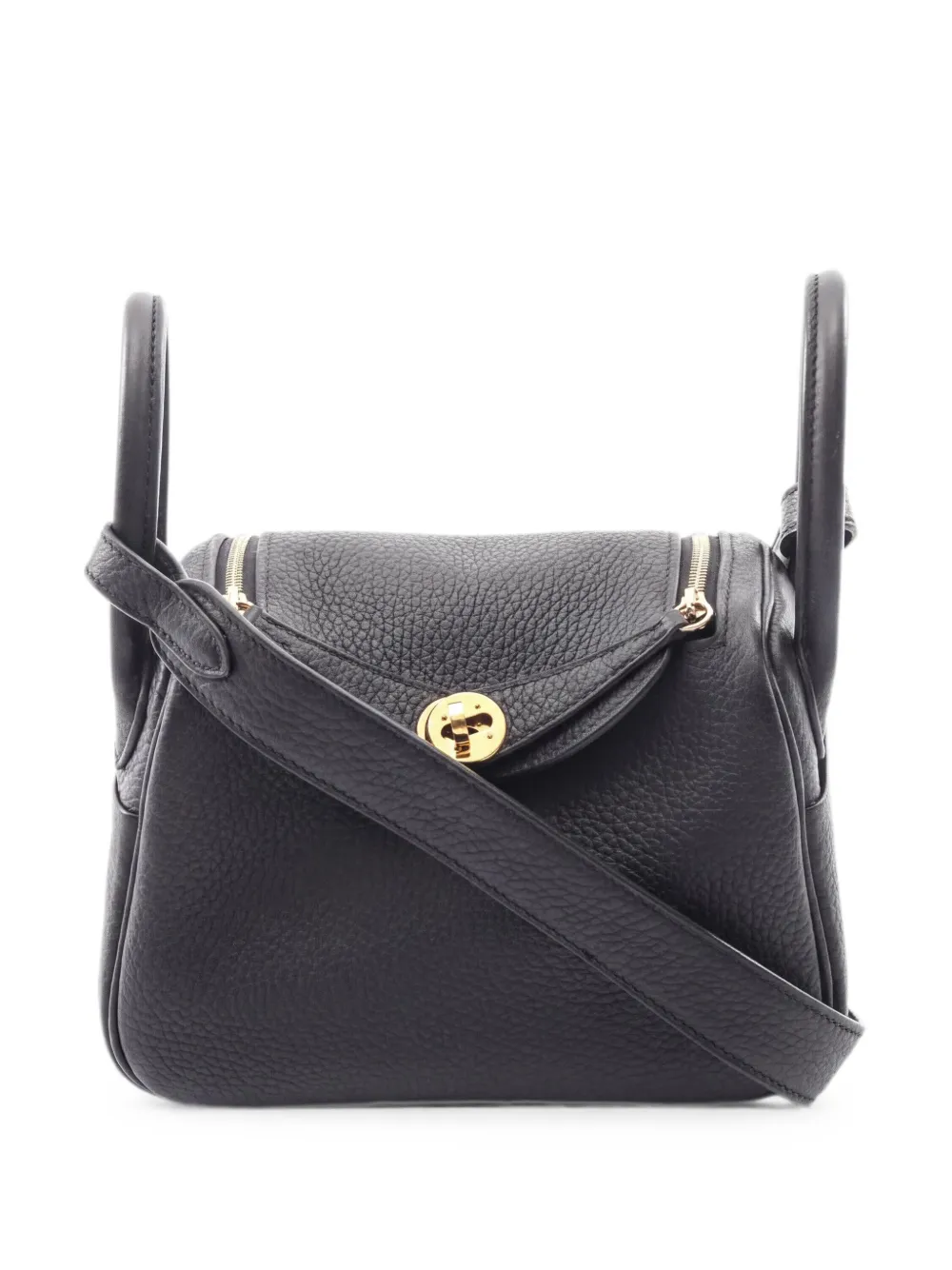 Hermès Pre-Owned Borsa a spalla Lindy mini in pelle Clemence 2022 - Nero