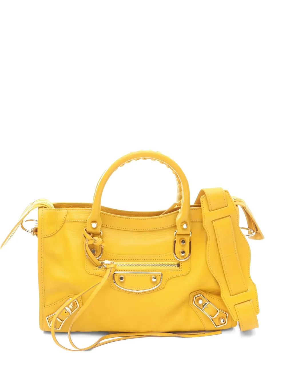 Balenciaga Pre-Owned 1910s metallic edge leather tote bag - Giallo