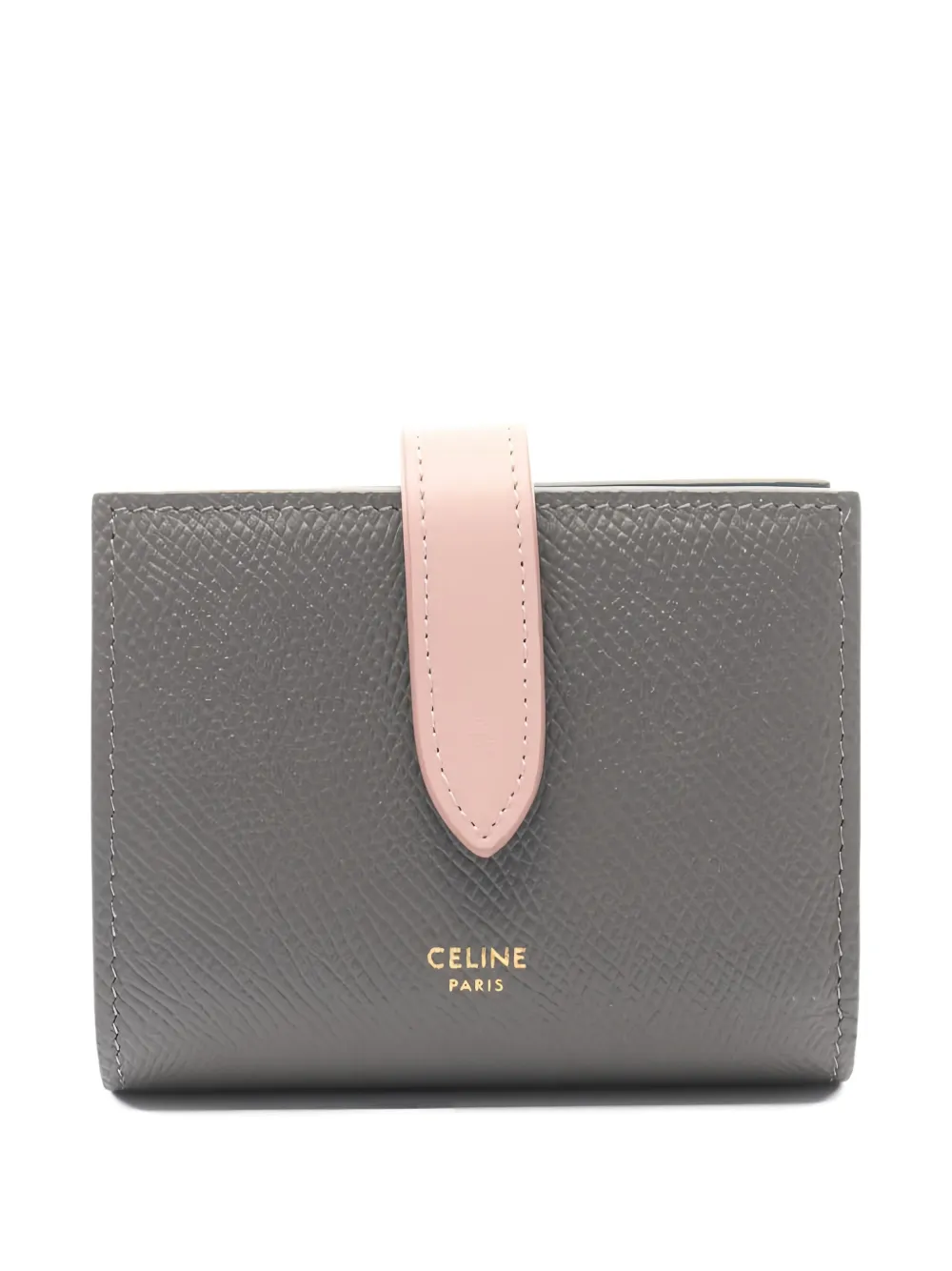 Pre-owned Celine 2010s Small Bi-fold Strap Wallet In Gray