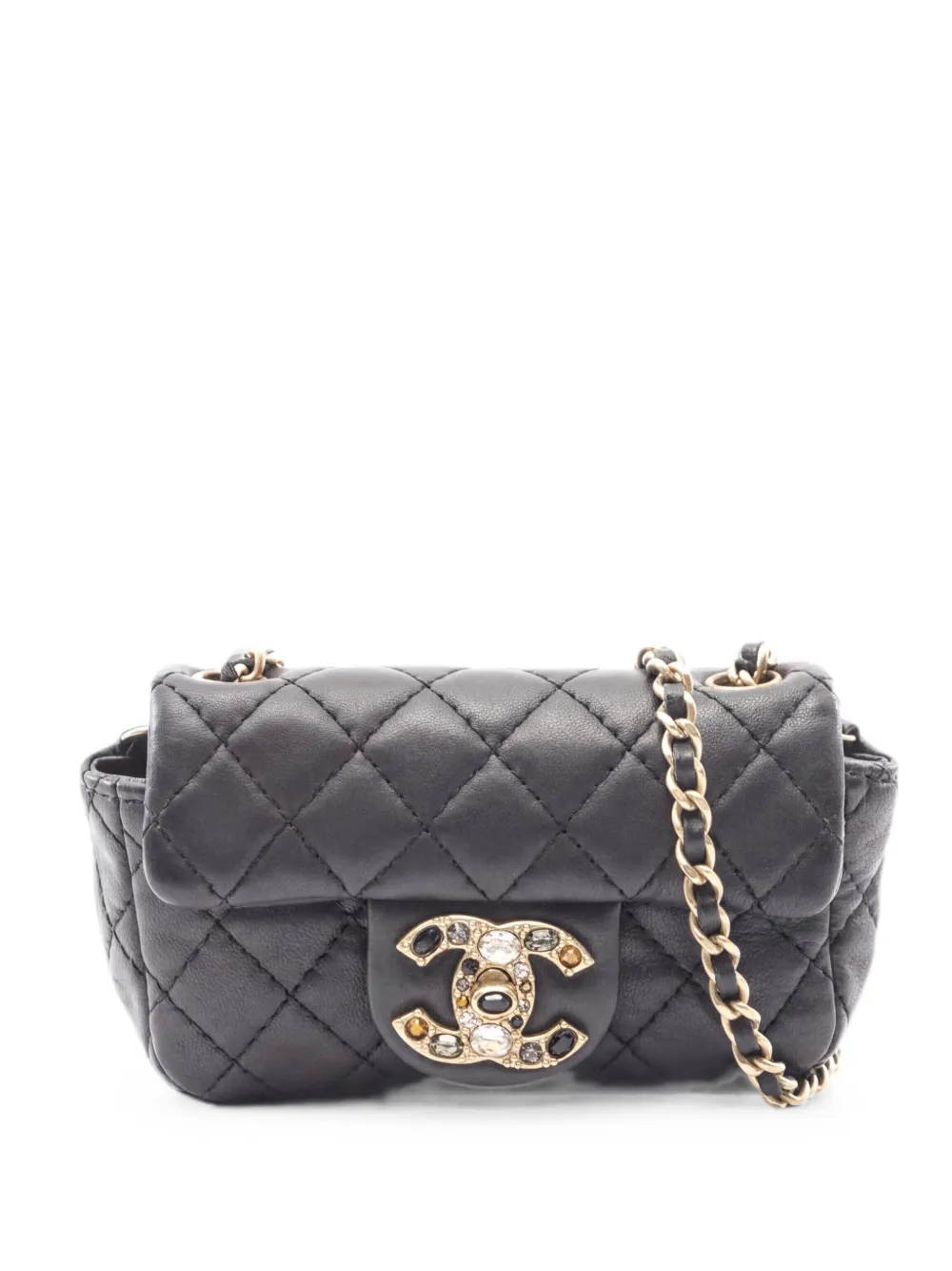 CHANEL Pre-Owned Borsa a spalla matelassé mini con catena 2010-2011 - Nero