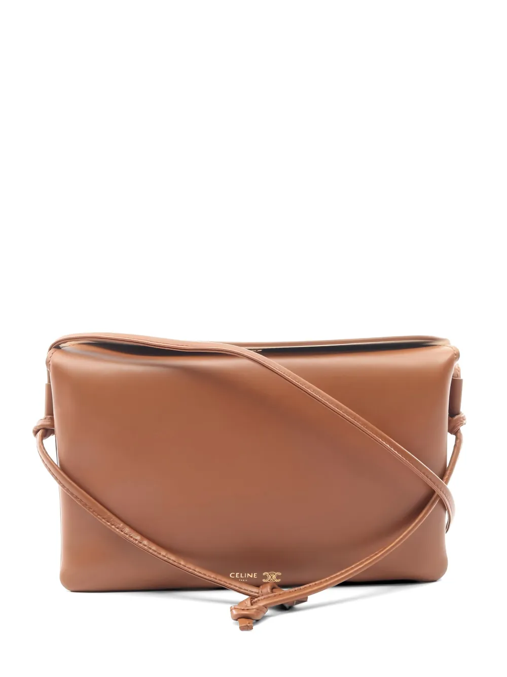 Celine Pre-Owned Trio flap leather shoulder bag - Marrone