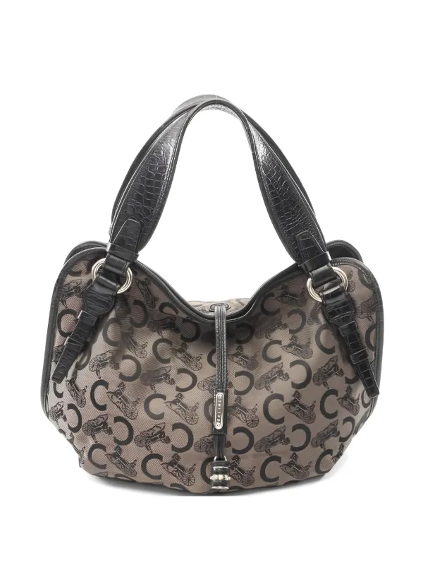 Celine Pre-owned 2000s Bittersweet Croc-embossed Tote Bag in Neutrals