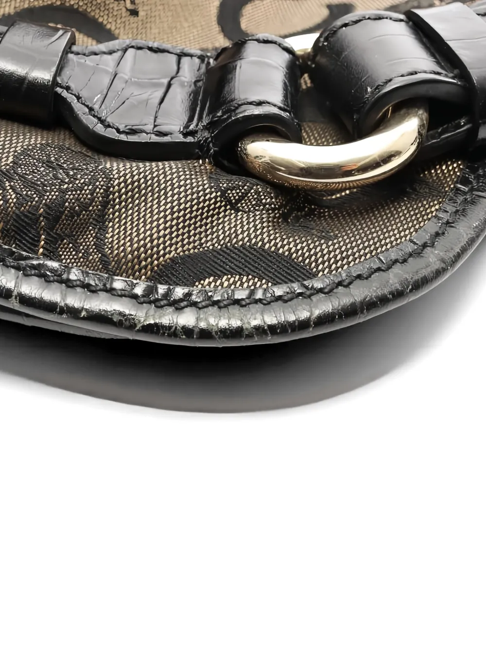 Celine Pre-owned 2000s Bittersweet Croc-embossed Tote Bag in Neutrals, view 4