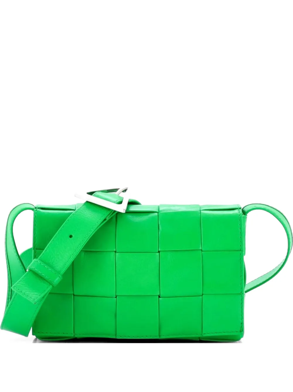 Bottega Veneta Pre-Owned Cassette Maxi Intrecciato Leather Small crossbody bag - Verde