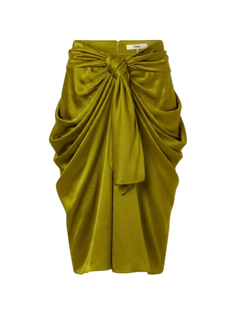 Chloé knotted draped midi skirt - Verde