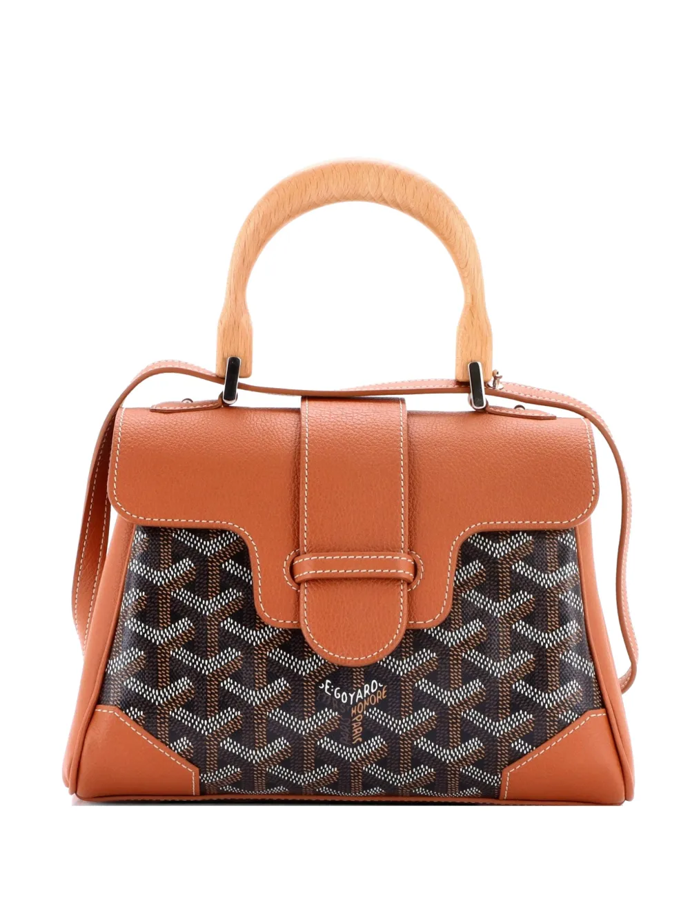 Goyard Pre-Owned Saigon Top Handle Bag Coated Canvas with Leather Mini shoulder bag - Marrone