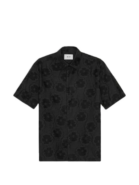 NN07 striped floral short sleeve shirt