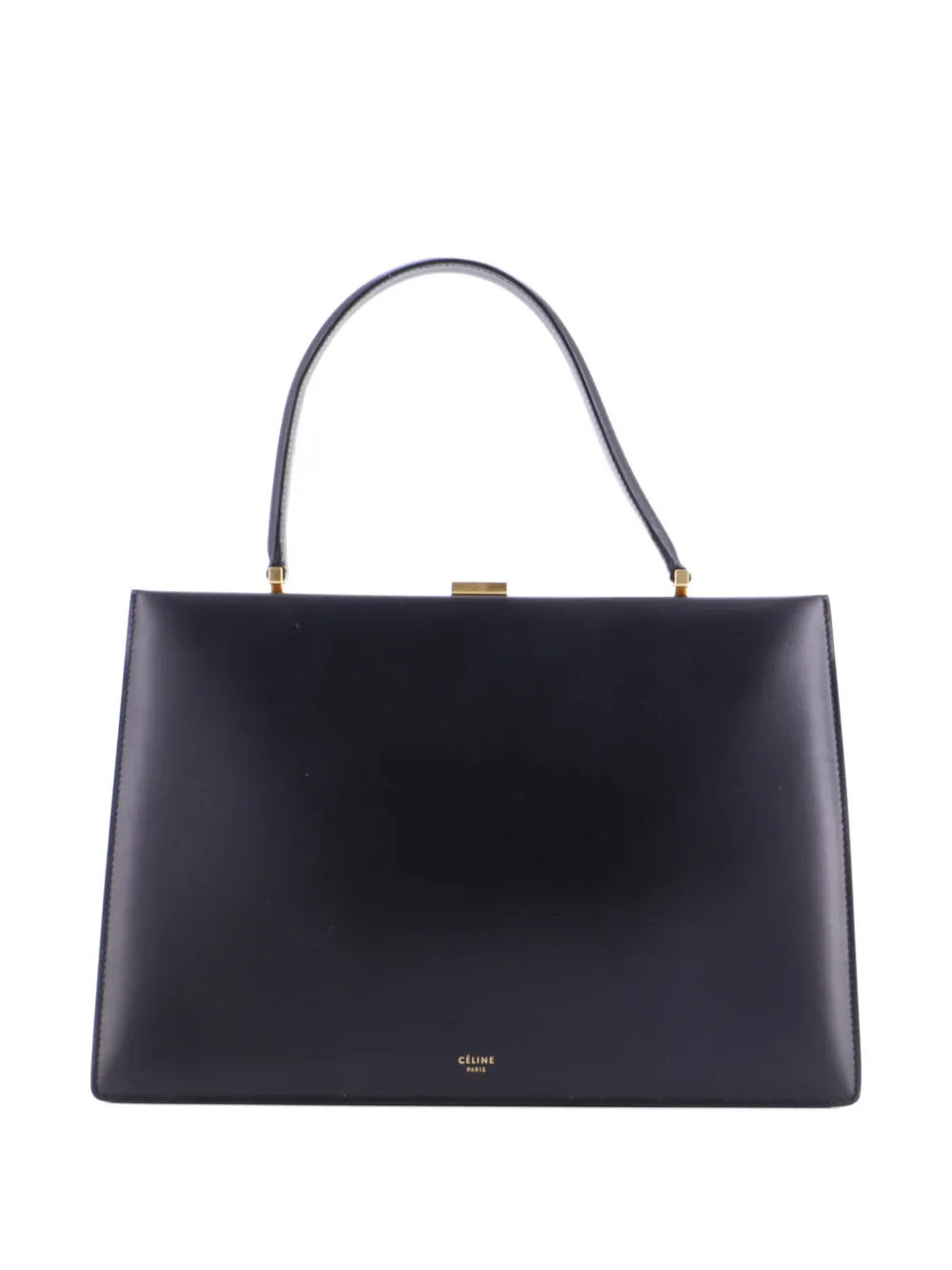 Celine Pre-Owned Clasp Top Handle Bag Leather Medium satchel - Nero