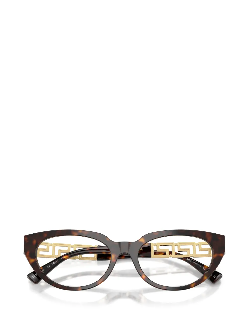 Versace Eyewear Bril met geometrisch montuur en Griekse sleutel Bruin