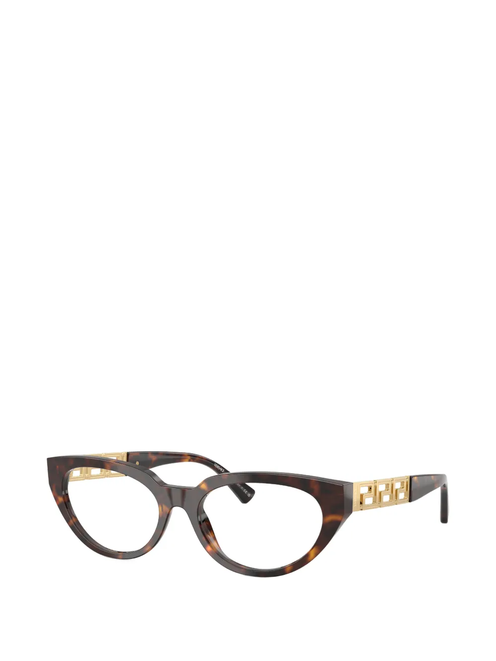 Versace Eyewear Bril met geometrisch montuur en Griekse sleutel Bruin