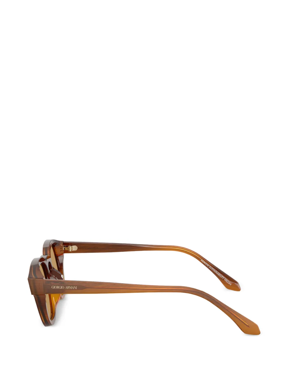 Giorgio Armani Zonnebril met rond montuur Bruin