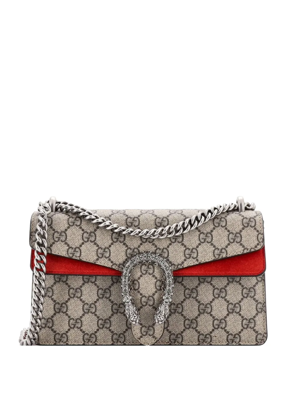 Gucci Pre-Owned Dionysus Bag GG Coated Canvas with Crystal Embellished Metal Small shoulder bag - Marrone