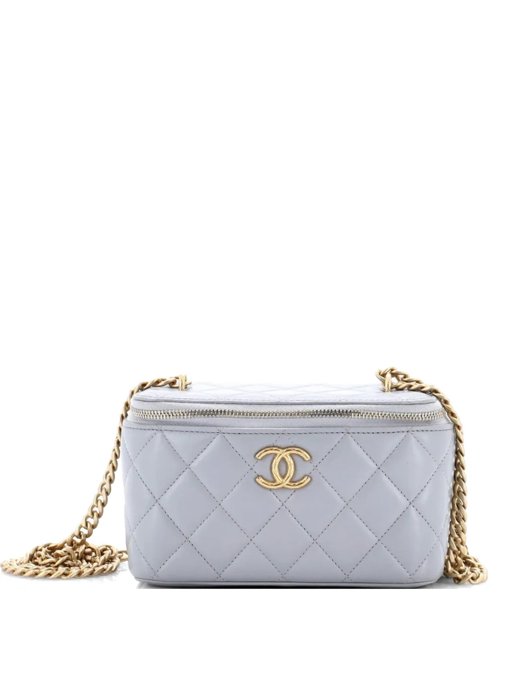 CHANEL Pre-Owned All Slide Long Vanity Case with Chain Quilted Lambskin Small crossbody bag - Grigio