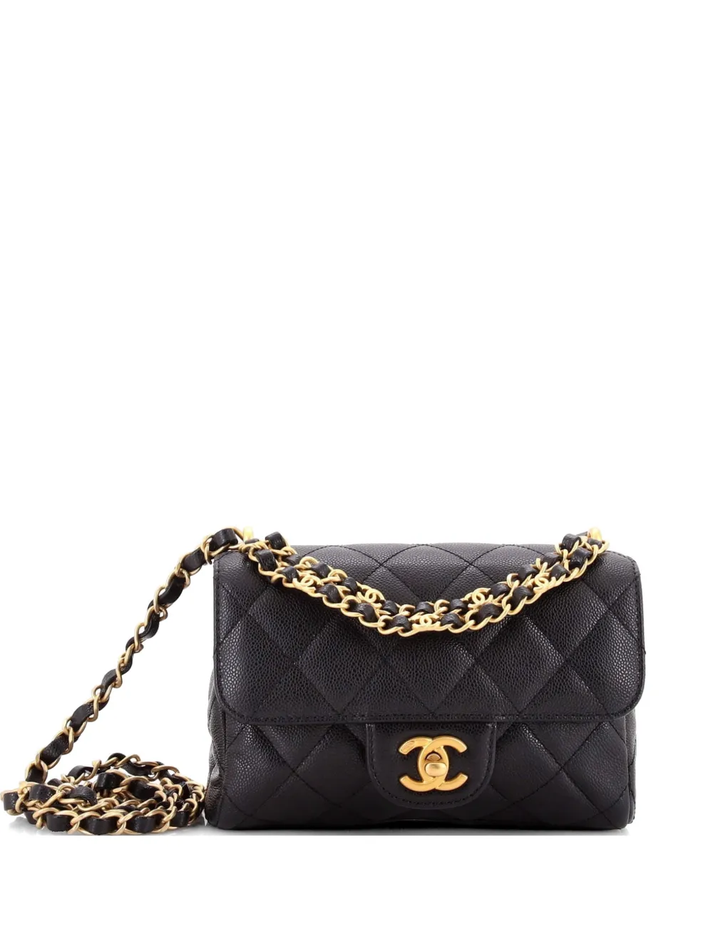 CHANEL Pre-Owned Coco First Flap Bag Quilted Caviar Nano crossbody bag - Nero