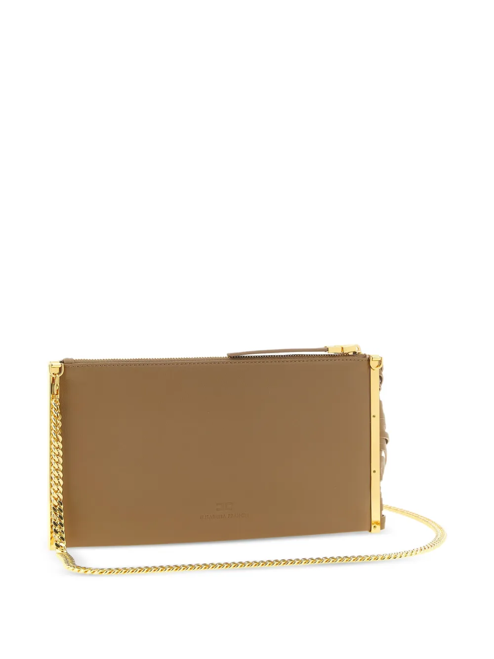 Elisabetta Franchi Leren clutch Beige