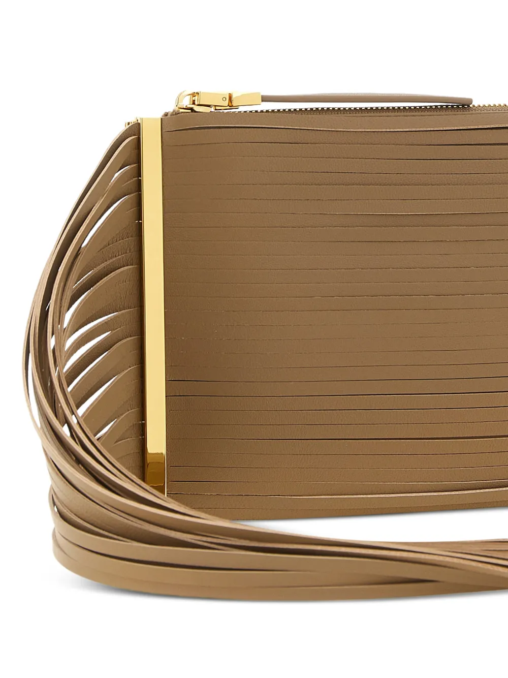 Elisabetta Franchi Leren clutch Beige