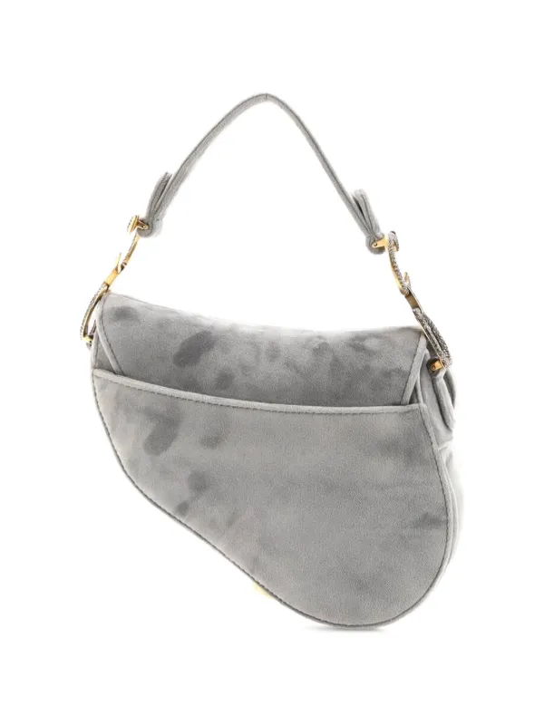 Christian Dior Pre-Owned Saddle Handbag Velvet With Crystals Mini