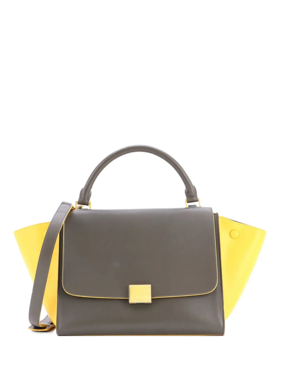 Celine Pre-Owned Bicolor Trapeze Bag Leather Small satchel - Verde