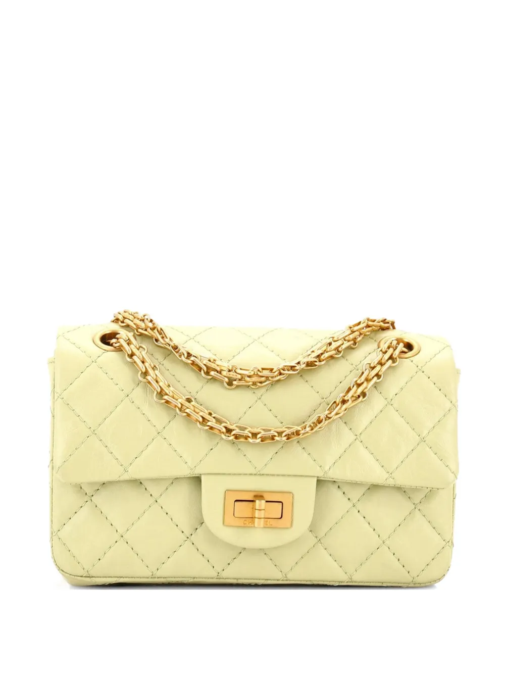 CHANEL Pre-Owned Reissue 2.55 Flap Bag Quilted Aged Calfskin Mini crossbody bag - Verde