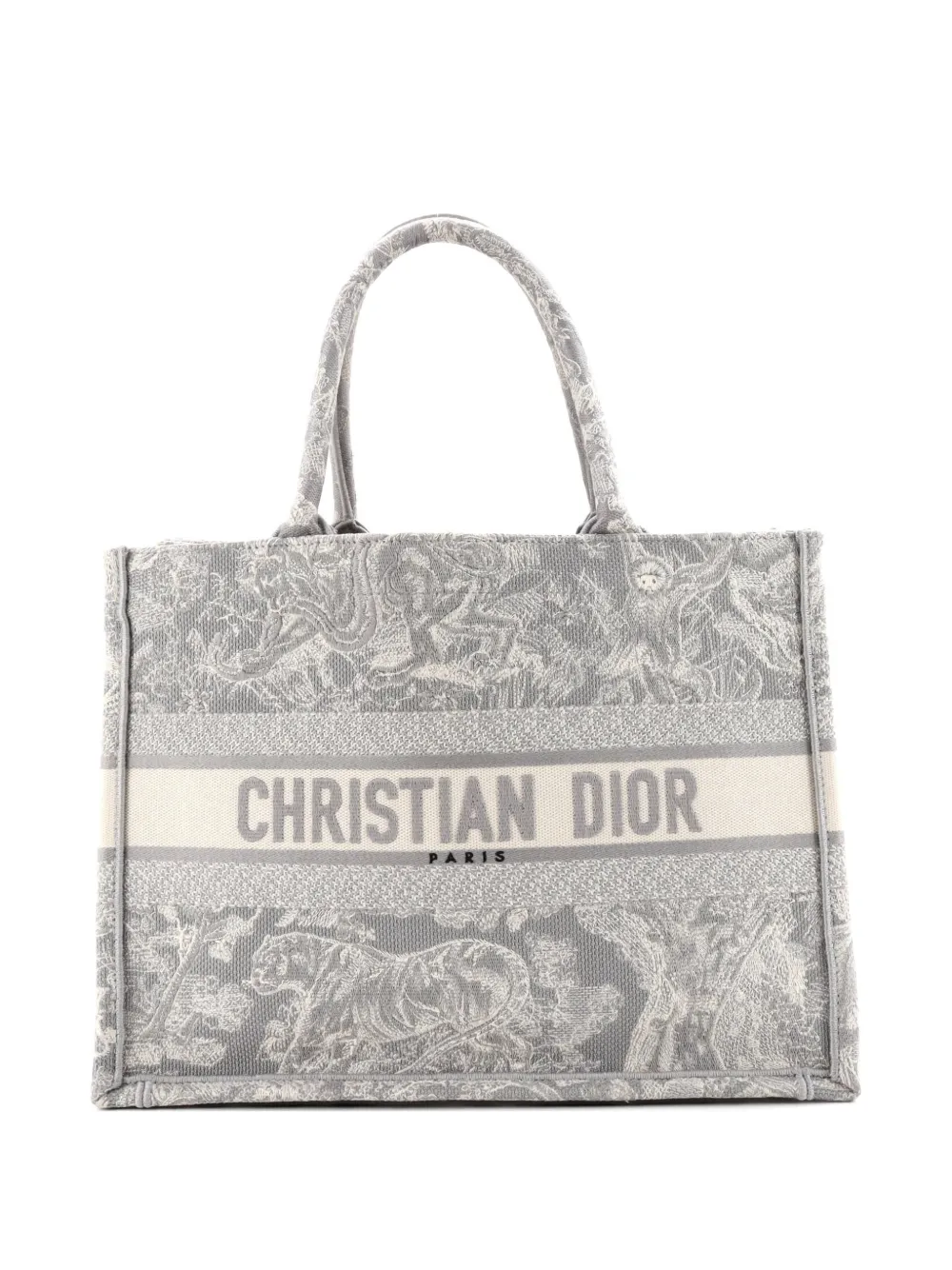 Christian Dior Pre-Owned Book Embroidered Canvas Medium tote bag - Grigio