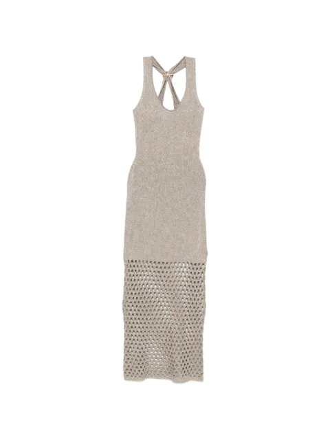 SIMONA CORSELLINI metallic open-knit dress