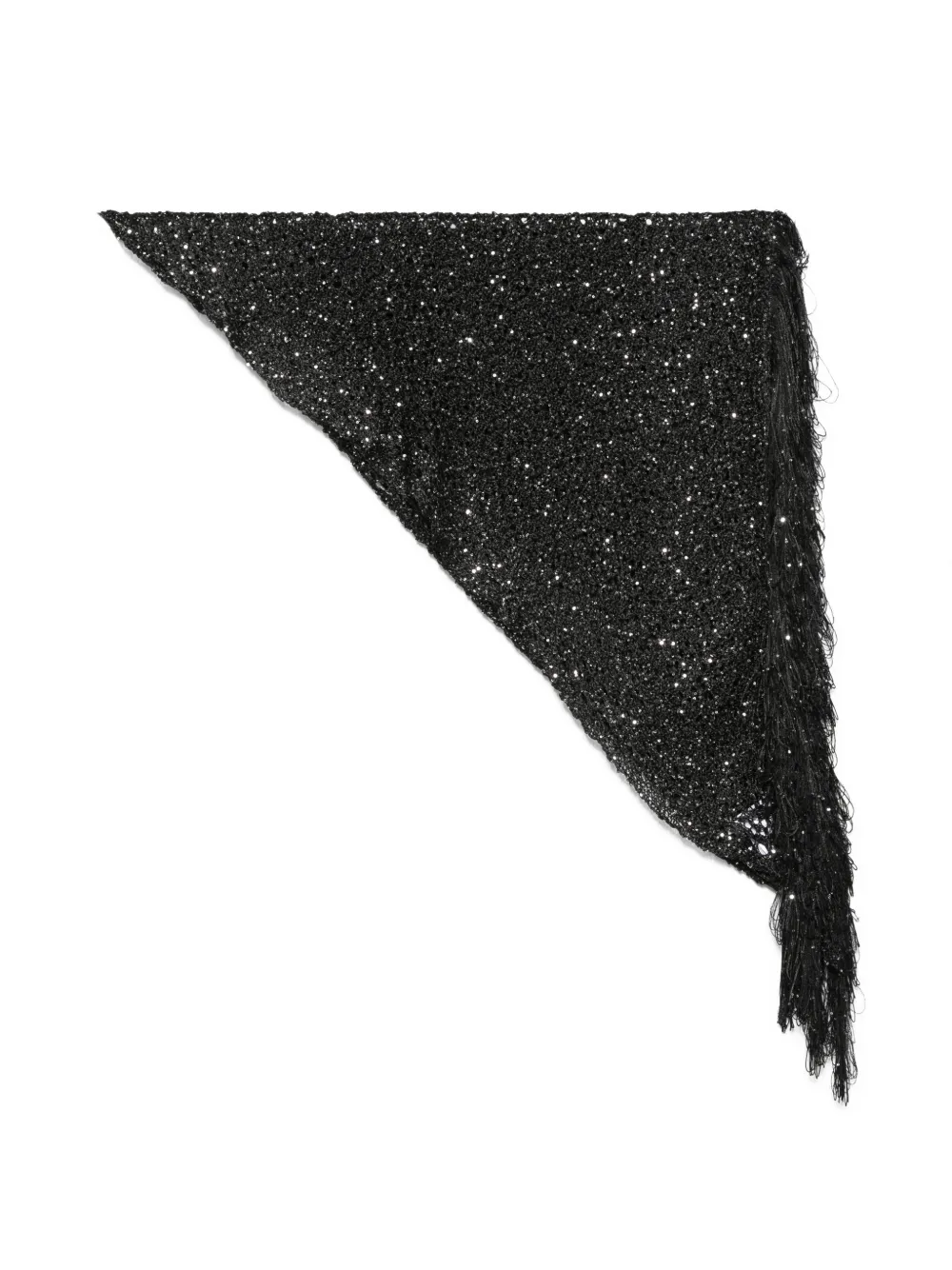 SIMONA CORSELLINI embellished fringed scarf - Nero