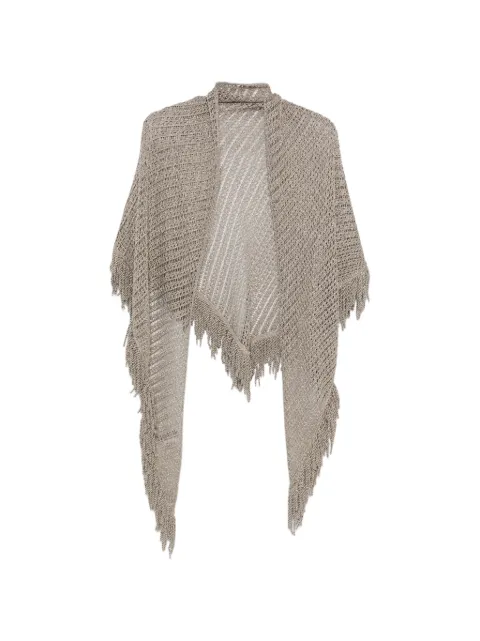 SIMONA CORSELLINI open-knit fringed shawl
