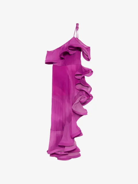 SIMONA CORSELLINI ruffled one-shoulder asymmetric dress