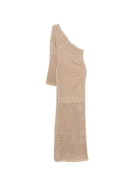 SIMONA CORSELLINI one-shoulder open-knit maxi dress