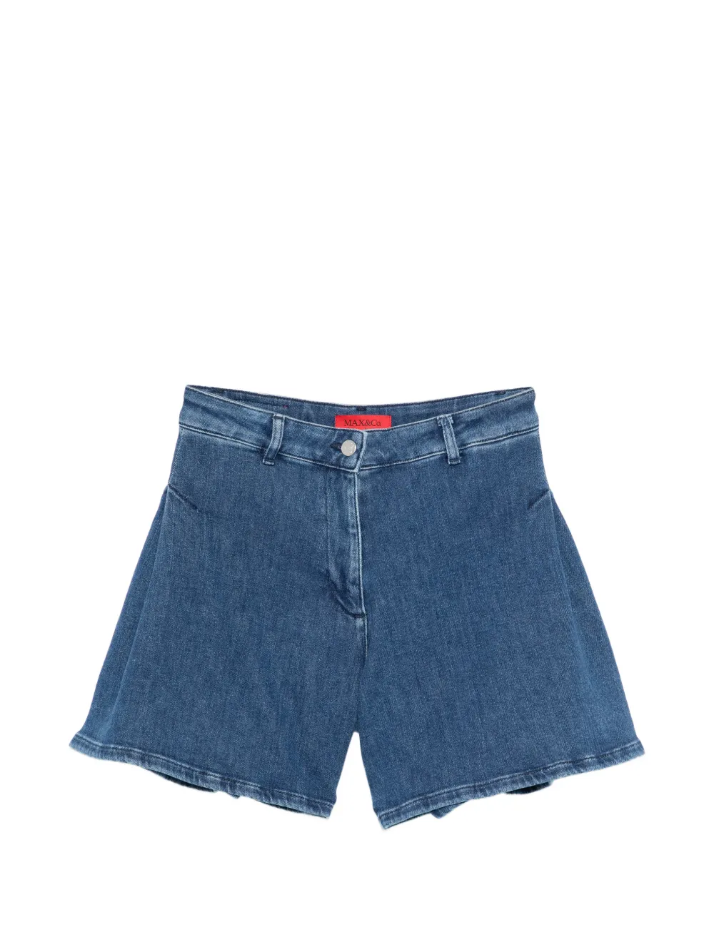 MAX&Co. Kids logo-patch denim shorts - Blue