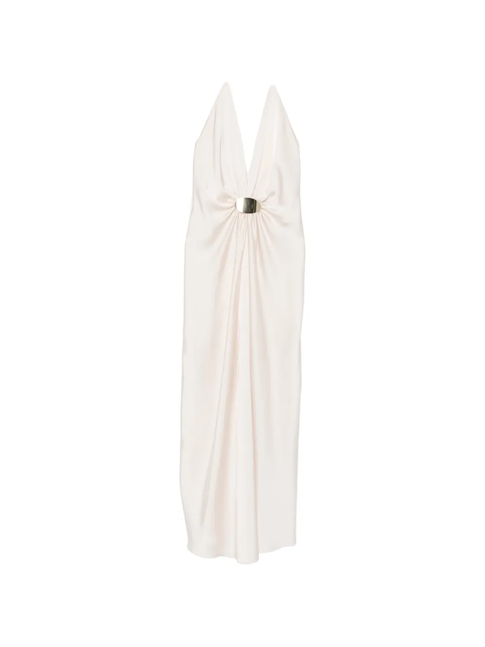 SIMONA CORSELLINI V-neck maxi dress - Toni neutri