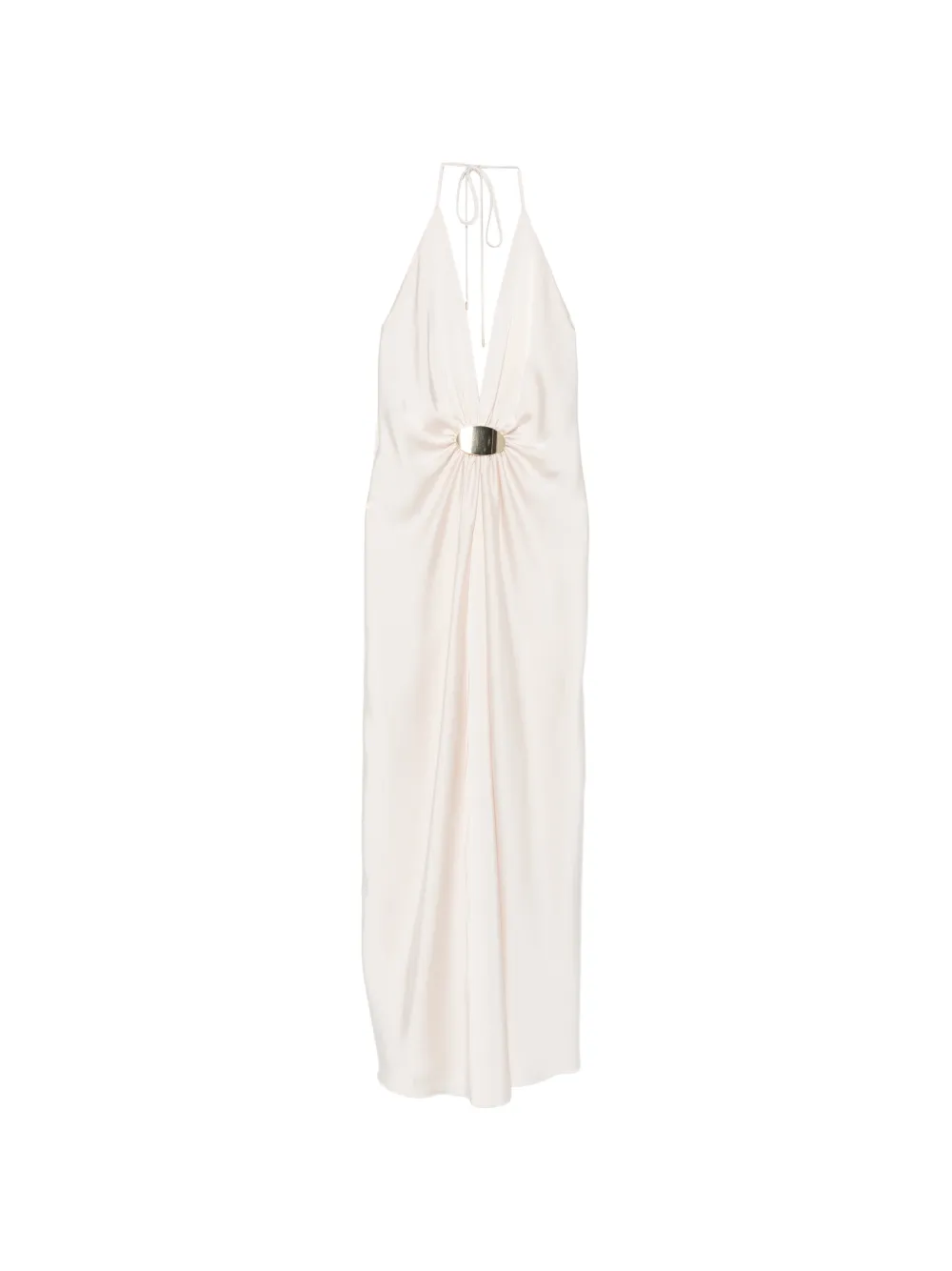 SIMONA CORSELLINI V-neck maxi dress - Toni neutri